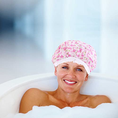 Водоотпорна пластична капа за туширање еластично затегнување за капење капа за коса, салон за салони спа, чипка чипка еластична
