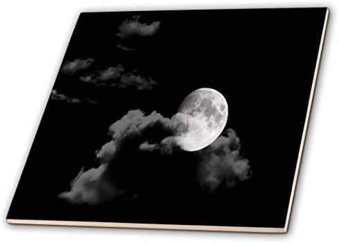 3dRose ct_213573_1 Фотографија На Полна Месечина &засилувач; Облаци На Темно Црно Небо Керамичка Плочка, 4