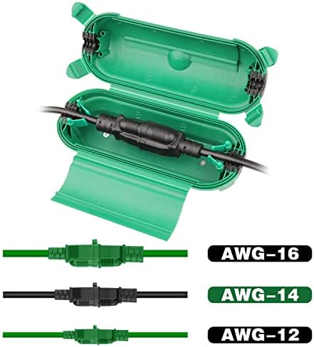3 пакувања - Казоничко безбедносно покритие на кабелот за отворено со водоотпорен заптивка, водоотпорна кутија за електрична врска за заштити