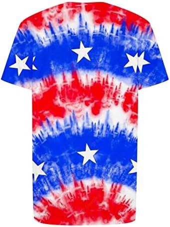 Плус големина 4 -ти јули врвови за мажи патриотски кошули екипаж Ден на независност на врвот на блуза за празници за печатење