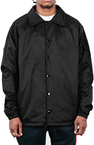 Шака носи машка тренерска јакна - класичен отпор на вода на ветерници, опуштено вклопување, празно палто