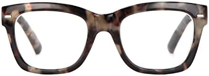 Fuprecious желка за читање очила мажи жени преголеми квадратни зголемувања на читачи на пролетни шарки очила