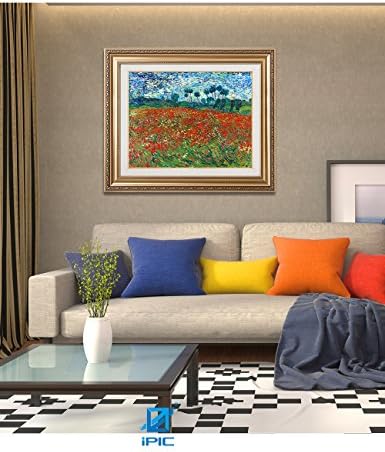 IPIC - Афионско поле цветно гроздобер, репродукција на уметноста на Винсент ван Гог. Giclee Canvas отпечати wallидна уметност со класична