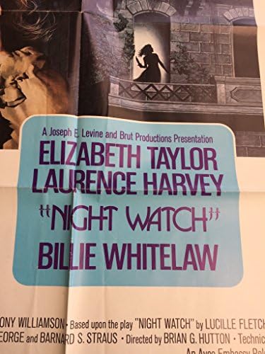 Ноќен часовник Оригинален филмски постер Елизабет Тејлор, Лоренс Харви