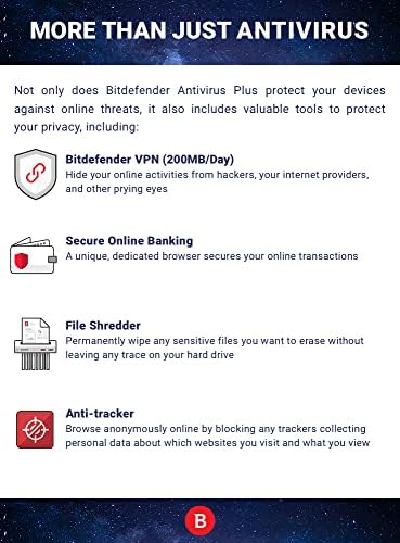 Вкупна безбедност на Bitdefender 2023 - Комплетен антивирус и Интернет безбедносен пакет - 5 уреди | 1 година претплата | Компјутер/Mac | Код