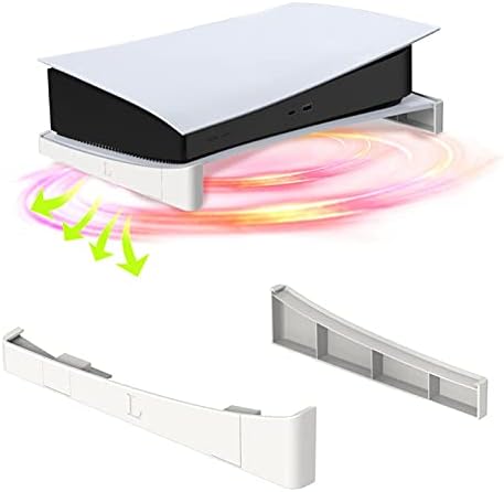 Хоризонтален приказ на Јооса за домаќин на конзола PS5, штанд за приказ на конзола со компатибилен со PS5 диск и дигитални изданија, бели способни