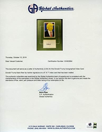Доналд Трамп Симпсонови Сплетена Фотографија И Картичка Потпишаа Автограм Автентичен ГА КОА