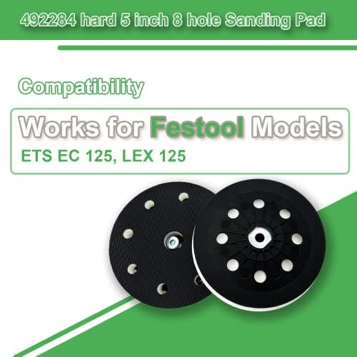 Надграден 492286 D125 Soft 125mm 5 инчи 8 дупки за замена на подлогата за пескање на подлогата за пескарење, соодветно за Festool ETS EC 125, Lex