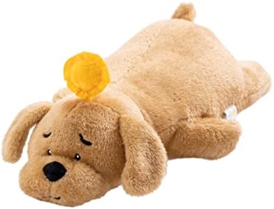 Симпатична кутре од сончоглед кучиња, полнето животно со жолто живописно сончоглед, голема мека кадифен перница, екстра голема голема