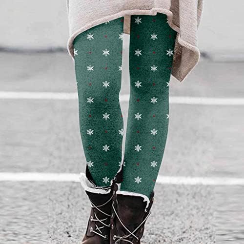 Озммјан хеланки за жени Зимски спортски панталони Божиќ печатење на легални тенок фит легинци долги панталони
