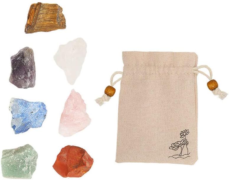 ANCAC RAW Stones 7 бои чакра камења поставени за медитација