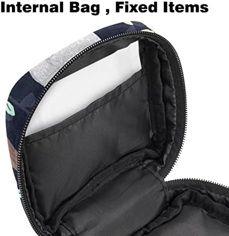 Период торба, санитарна торба за складирање на салфетка, торбичка за периоди, торба за шминка за патувања, животинско лисја црна шема