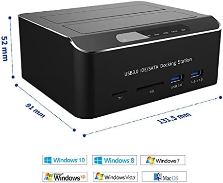 ZCMEB DUAL Bay USB 3.0 ДО SATA IDE Надворешен Хард Диск Докинг Станица со 2-Порта Центар Читач На Картички 2.5/3.5 Инчен SATA/IDE HDD
