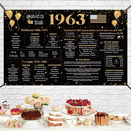 Креници Црно Злато 60-Ти Роденденски Украси За Мажи Жени, Гроздобер Уште Во 1963 Година Банер За Роденденска Позадина, Големи