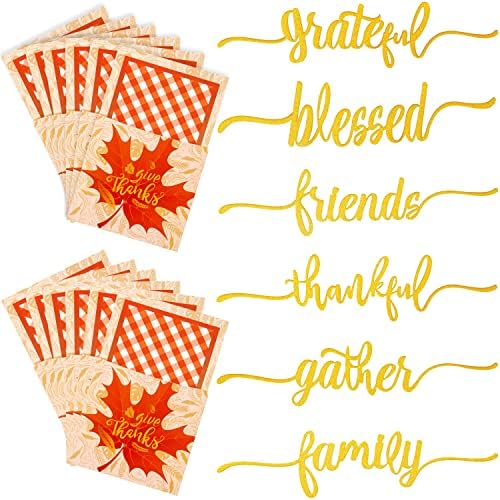 Анус Денот на благодарноста на Денот на благодарноста, 12 држач за прибор за јадење на Денот на благодарноста 12 Благодарен благодарен блажени зборови Исек картичка