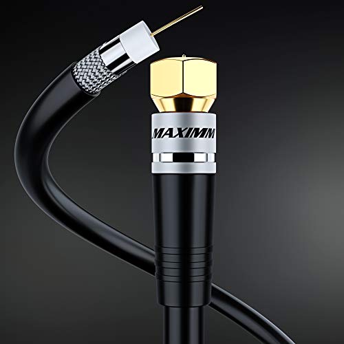 Коаксијален кабел RG6, 1,5 ft, F-Type конектор CL3 Triple заштитен кабел за коакс, 2 пакет