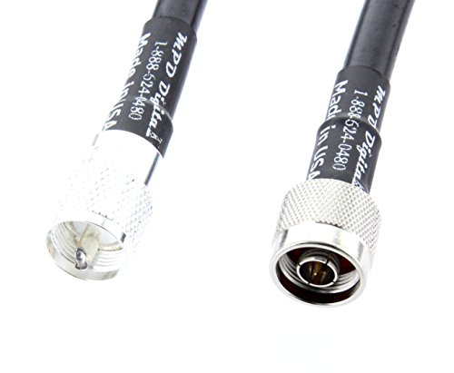 MPD Digital N машки до PL-259 конектори LMR-400 Coax кабелски склопови џемпери и кабли за антени 20ft