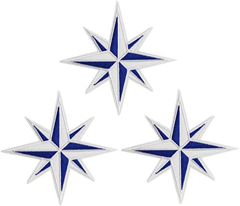 Сина и бела сина и бела осум 8-точки закрпи за компас се зголемија наутичка starвезда