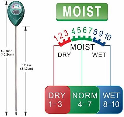 Xlux долга сонда длабока употреба сензор за мерач на влага во почвата, индикатор за монитор на вода, хигрометар за големи растенија со големи