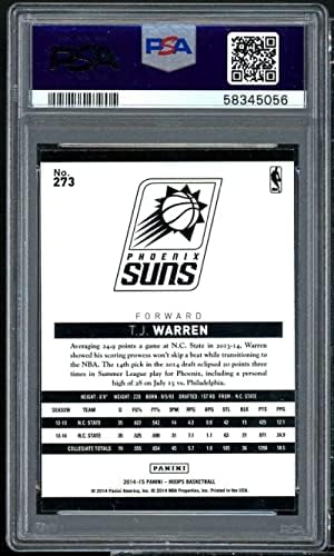 Т.Ј. Warren Rookie Card 2014-15 Panini Hoops 273 PSA 9