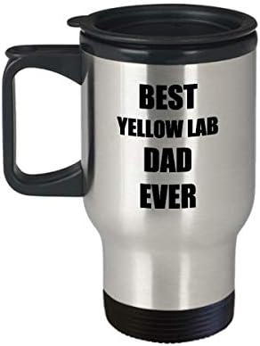 Жолта Лабораторија Тато Патување Кригла Лабрадор Смешни Подарок Идеја За Автомобил Новина Гаг Кафе Чај 14оз Нерѓосувачки Челик