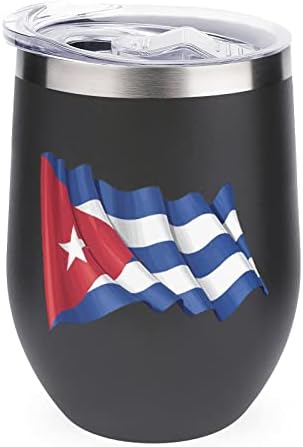Куба Знаме Шише Чаша Со Капак Изолирани Нерѓосувачки Челик Тамблер Двоен Ѕид Канцеларија Дома Чаши