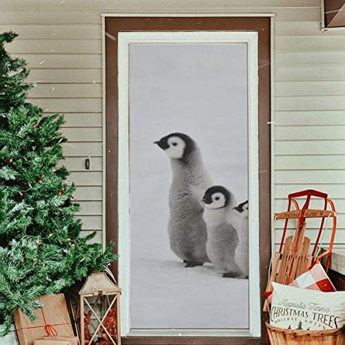 Enevotx ги покрива вратите симпатична император Пингвин Семеен декор влезна врата Трајната ткаенина спална соба декор за врата