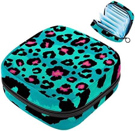 Санитарна торба за складирање на салфетка, торбичка за подлога, торбичка за подлога, мала торба за шминка, печатење леопард