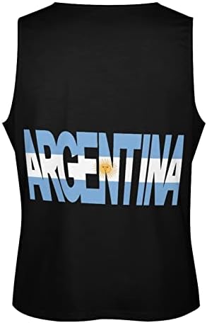 Аргентинско Знаме Машки Резервоар Без Ракави Бодибилдинг Маица За Вежбање Во Теретана За Мускули