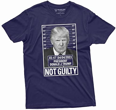 Полициска маица на Доналд Трамп, не е виновна 45-47 Претседател, Теи кошула DJT Апсење на изборите во САД Трамп Поддршка за поддршка