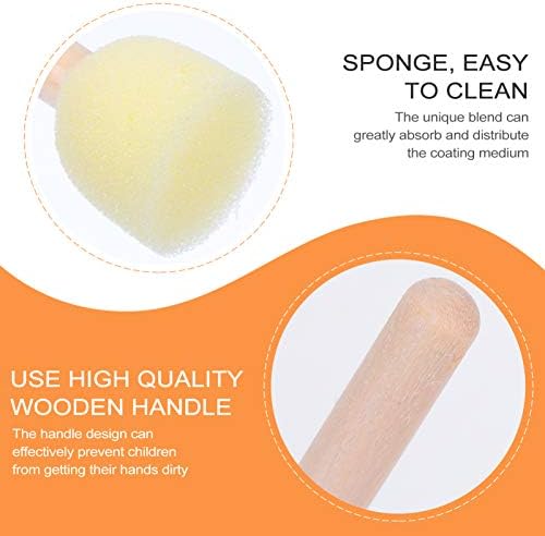 Nuobesty Could Fonam Brush 20 парчиња тркалезни четки за сунѓер постави дрвена рачка пена четка за занаетчиски алатки за сликање за