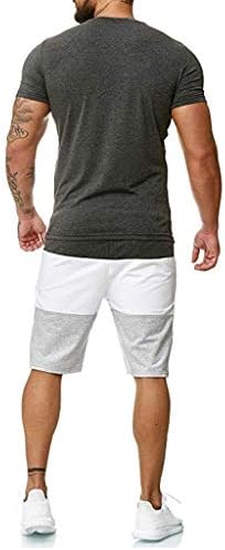 Кратка маица за кратки ракави на Xiloccer и Shorts Поставете спортска облека 2 парчиња тренерки летни облеки за мажи пот, костуми