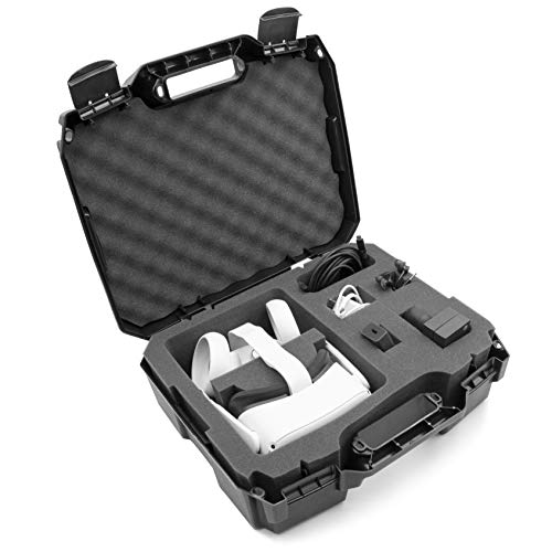 Casematix Hard Shell Travel Case Компатибилен со Meta Quest и Oculus Quest 2 VR слушалки - одговара на 256 GB, 128 GB и 64 GB модели