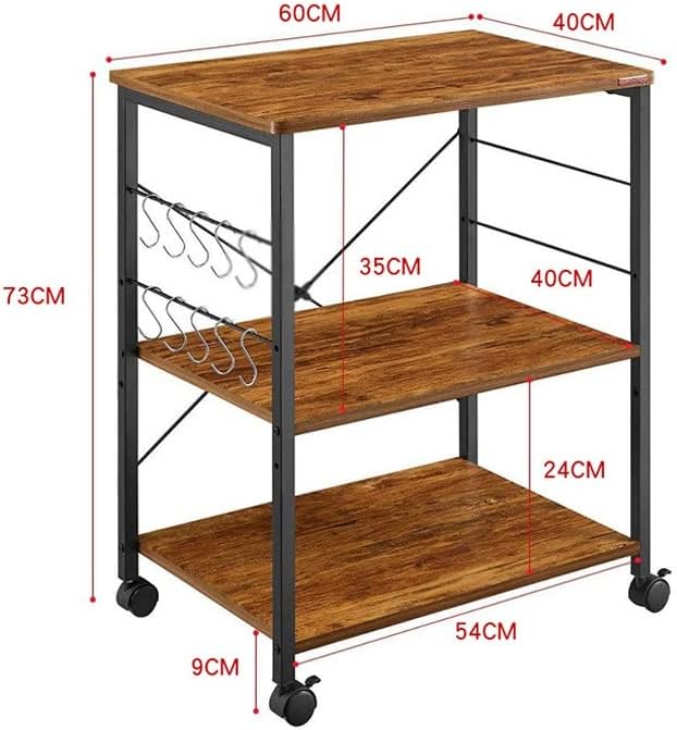 Дубао 3 нивоа кујна за складирање домашна кујна мултифункционална количка за складирање на решетки