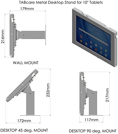 Заклучување на таблата метална црна десктоп штанд за iPad 7 8 9 10.2 со 360 ротирачки и 180 држач за навалување