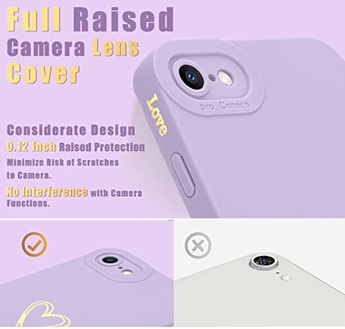 Teageo за iPhone SE 2022, SE 2020, iPhone 7, Iphone 8 Случај За Жени Девојки, Симпатична Луксузна Футрола За Телефон Со Срце