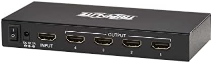 Трип Лајт 4-Порта HDMI Сплитер, 4k @ 30hz Квалитет, 1 Hdmi Извор на 4 HDMI Дисплеи, Меѓународен Приклучок Адаптери За Северна Америка ЕУ ВЕЛИКА