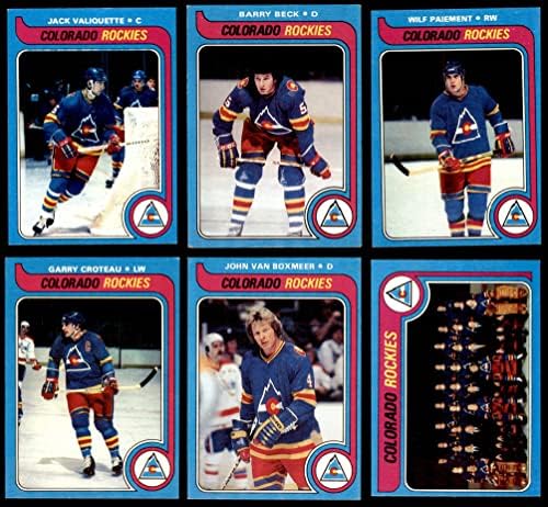 1979-80 Топс Колорадо Рокис во близина на екипата сет Колорадо Роки-хокеј VG/EX+ Rockies-хокеј