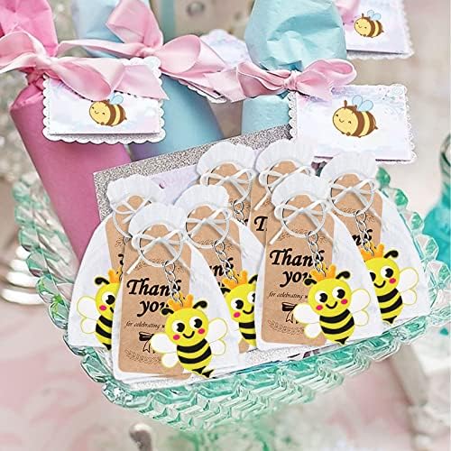 Cicibear 40 пакувања за клучеви за пчели за забави за украсување за мама до пчела, бебе до пчела туш, роденден на деца, среќен пчелен ден, забава