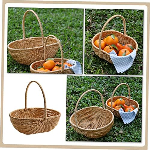 Holibanna Picking Basker Fruit Prise Basker Woven Baskes Wonen Storage Baskets Coutters Snacks Chasher Booth Foods Herand Chasher