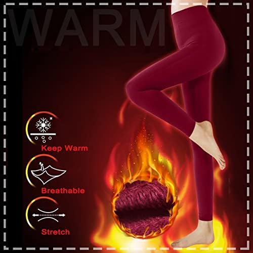 ЗДДО термички хеланки за жени зимски топли нејасни хулахопки руно наредени густо непроирни тенок истегнување високи половини јога панталони