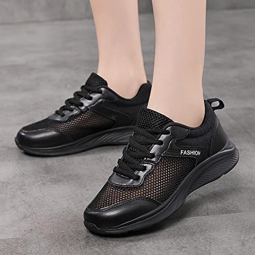 Женски чипка удобни чевли на отворено мрежни чевли кои работат модни спортски жени високи врвни патики ширина ширина