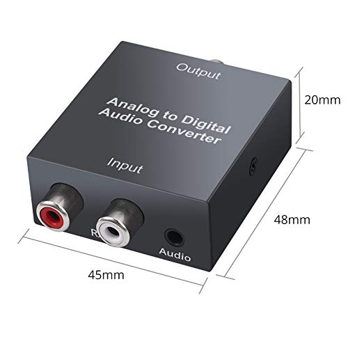ПРОЗОР RCA До Оптички Конвертор Аналоген На Дигитален Аудио Конвертор, 2rca R/L или 3,5 mm Jack Aux до Toslink SPDIF Оптички Аудио