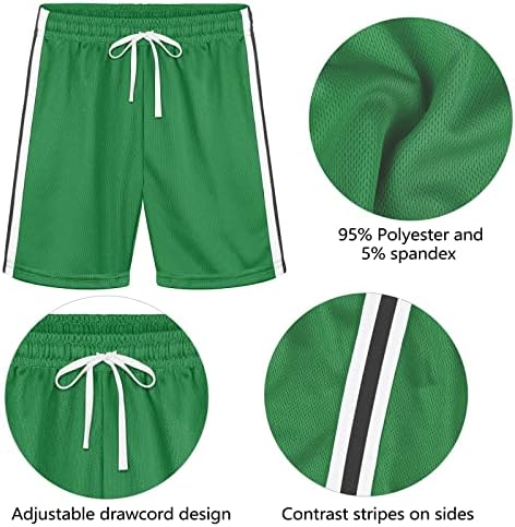 Резинта 4 пакет за деца од дете Активни шорцеви Брзи суви атлетски перформанси кошарка шорцеви