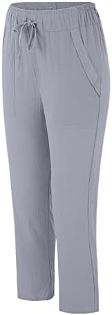 Женски канцелариски панталони Солиден џеб со високи половини лабави обични панталони разгорени пантолони од чипка женски панталони