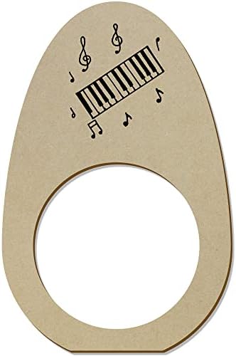 Азиеда 5 x 'Музичка тастатура' дрвени салфетки прстени/држачи