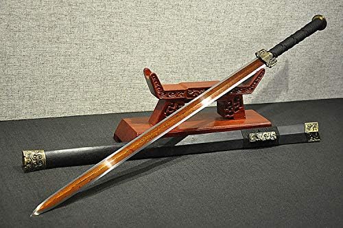 GLW KATANA Кинески Вушу меч Хан ianијан црвено преклопено 1095 Високо јаглероден челик Остри сечило