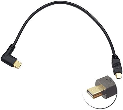 Seadream 2pack Angled Mini USB Type C кабел, USB 3.1 тип Ц машко до мини 5-пински тип Б машко за дигитална камера, MP3 плеер и повеќе мини