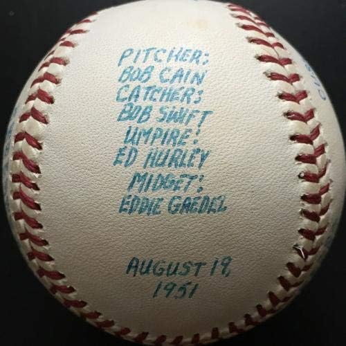Боб Каин Еди Гаедел Приказна сингл потпишан ал бејзбол, ЈСА ЛОА - Автограмирани бејзбол