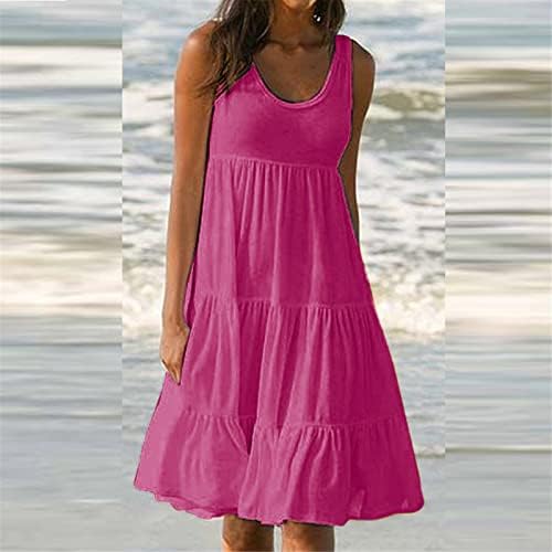 Летни фустани на FQZWONG за жени 2023 обични плажа од одмор Сонце фустани плус големина формални елегантни фустани за резервоарот
